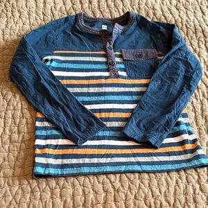 Tea Collection Navy and Multicolor Striped Long Sleeve Tee